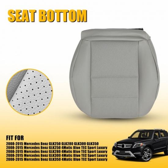 For 2008-2015 Benz Mercedes C250/ GLK350 Driver Bottom Leather Seat Cover Gray