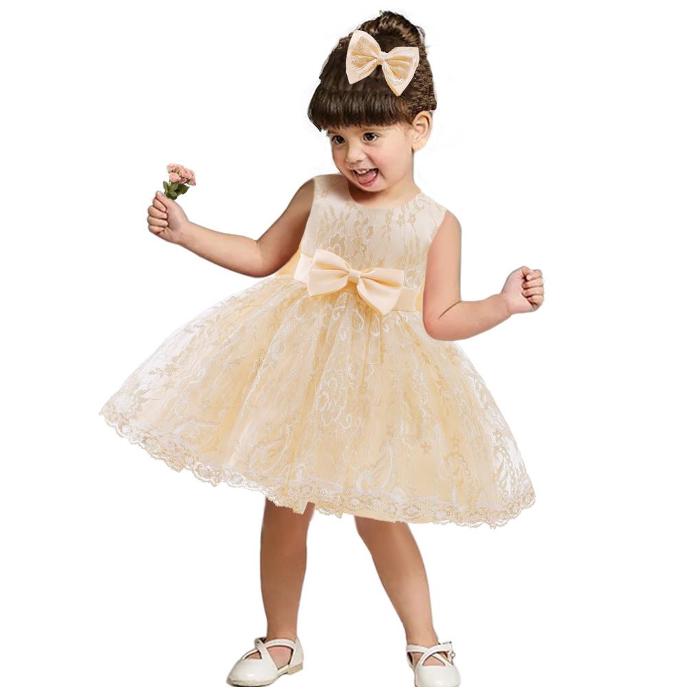 Abito Principessa in Pizzo Primavera 2026 - Outfit Color Block Gonfio per Performance per Bambini