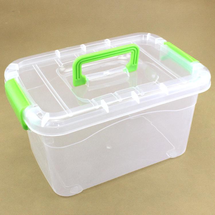 PP Large Transparent Plastic Tote Storage Box with Lid for Toys and Food
