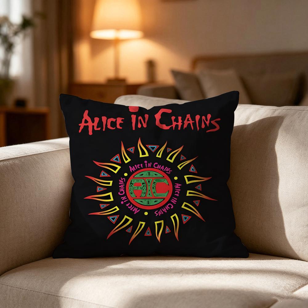 Alice In Cchains Band Singer Pillow Case Cushion Cover Soft Washable Pillow Case MultiScene For Couch Bed Travel Office Use