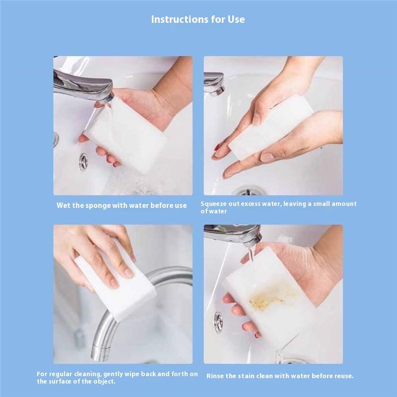 20/50/100pcs Magic Reusable Leather Shoes Stainless Steel Ceramic Wall Surface Marker Pen Oil Stain Cleaning Sponge Household Cleaning Tools