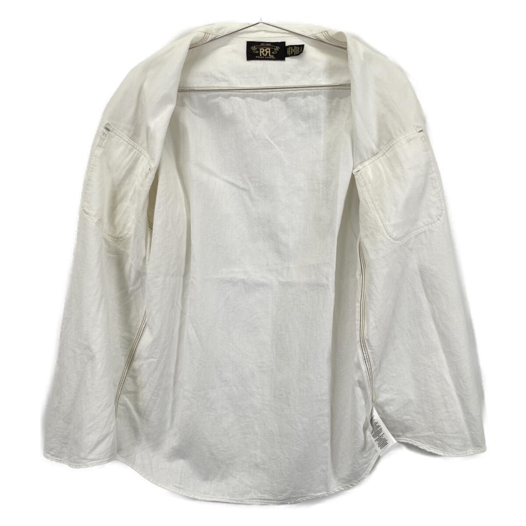 RRL White 25 Stainless Steel Selvedge Detail Chambray Work Shirt Tops S whiteUsed