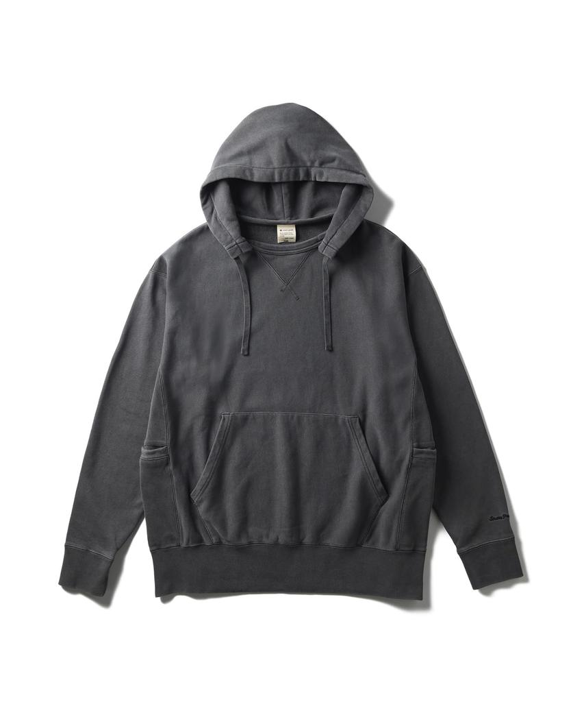 Snow Peak Garment Dyed Hoodie Large SW-25AU013, Men's/Women's, Charcoal,