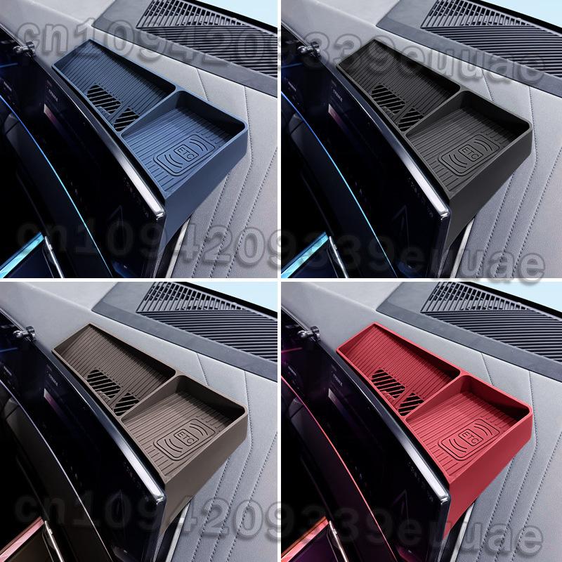 For BMW X3 G45 2025 Central Control Behind Screen Storage Box Center Console Car Silicone Rear Navigation Storage Tray Interior
