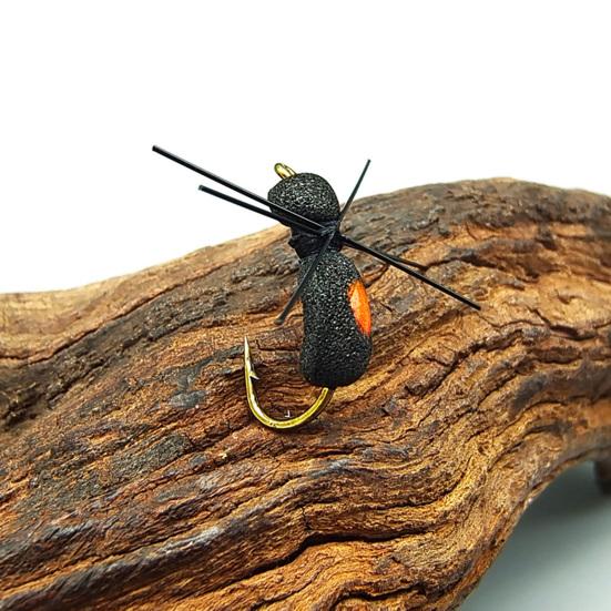 5Pcs Dry Fly Fishing Lure with Sharp Hook Floating Foam Ants Beetles Realistic Artificial Bait Saltwater Freshwater Fishing Accessories