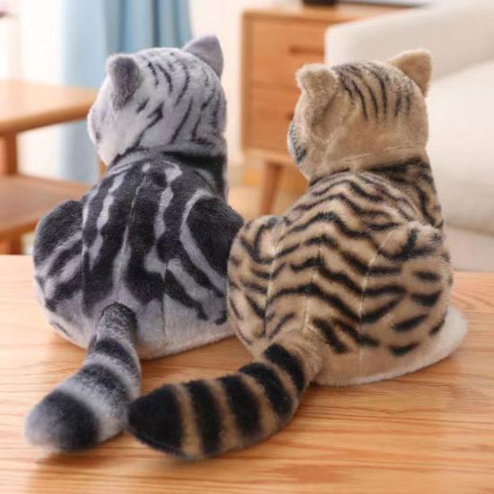 Simulated Kitten Plush Doll Lifelike Stuffed Animal with Air-Purifying Bamboo Charcoal Skin-friendly Cat Plushies Gifts for Girls Boys