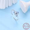 Copper Metal Blue Heart-shaped Celtic Knot Ring Zircon Woman Rings Sparkling Wedding Ring Grils Anniversary Perfect Gift