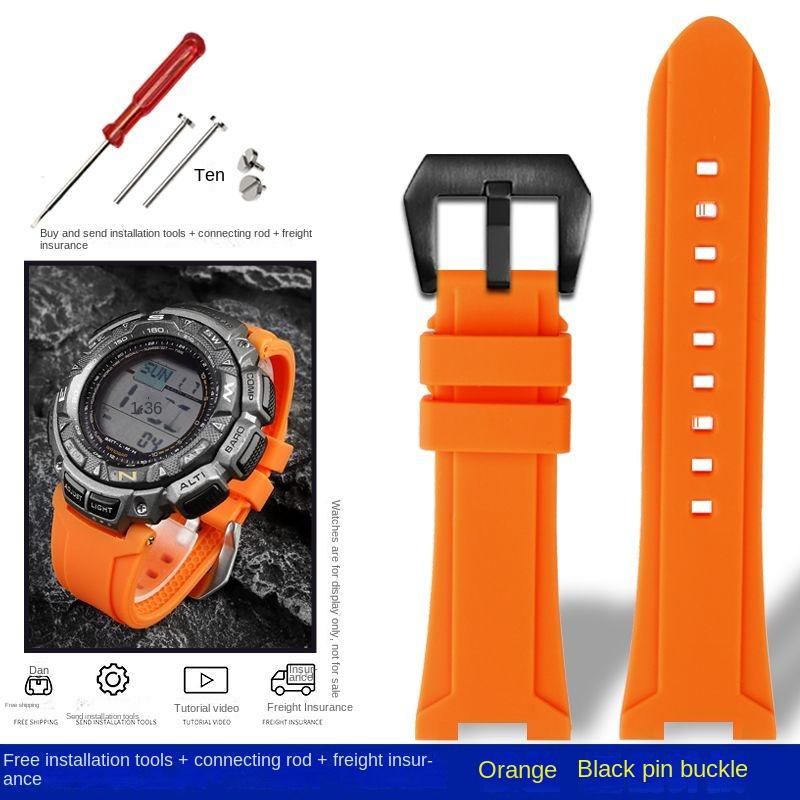 Pro Casio PRG-240 PRG-130Y/T PRW-1500 PRG-130 Pryskyřice Silikon Konkávní Gumový Řemínek na Hodinky s Nářadím Sportovní Řemínek Příslušenství