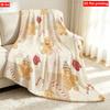 2D Flat Printing 1pc Christmas Gingerbread Man Snowflake Printed Fleece Blanket, Soft And Comfortable, Anti-Pilling, Warm Fabric, Suitable for Sofa, C