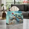 2D Flat 1pc, Tissue Box. Sea Turtle And Small Starfish Pattern Napkin Dispenser, Reusable, Daily Desktop Tissue Organizer, Suitable for Kitchen Living