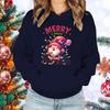 New Christmas Santa Claus Merry Bright Print Hoodies Women Causal Tops Unisex Harajuku Long Sleeve Sweatshirts
