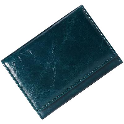 RenLianyi Men's Business Card Holder, Genuine Leather, Slim Bi-fold with Snap Button, Large Capacity (50 Cards), Anti-Skimming, Stylish, RFID-Proof,