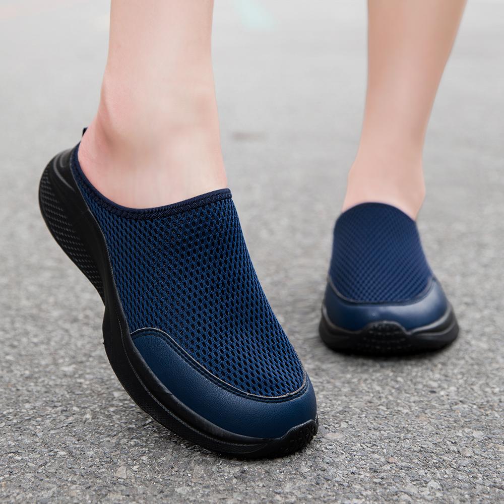 Women's Lightweight and Breathable Mesh Slip-Ons - Peach Pink Summer Walking Shoes