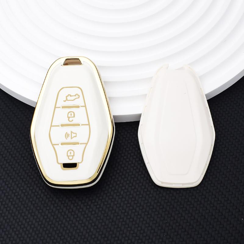 Coque Télécommande Auto Bord Doré Support Fob Protecteur Pour Chery Jetour X70 X90 X95 Plus TPU Étui Housse Clé de Voiture Accessoires
