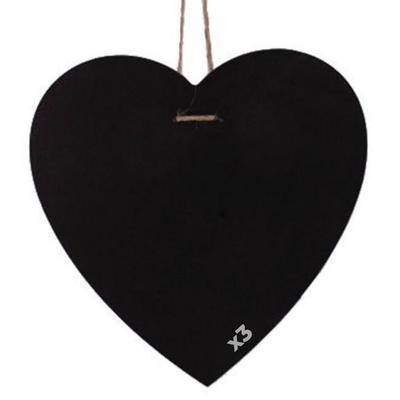 3 Heart Slates To Hang 23 X 23 Cm