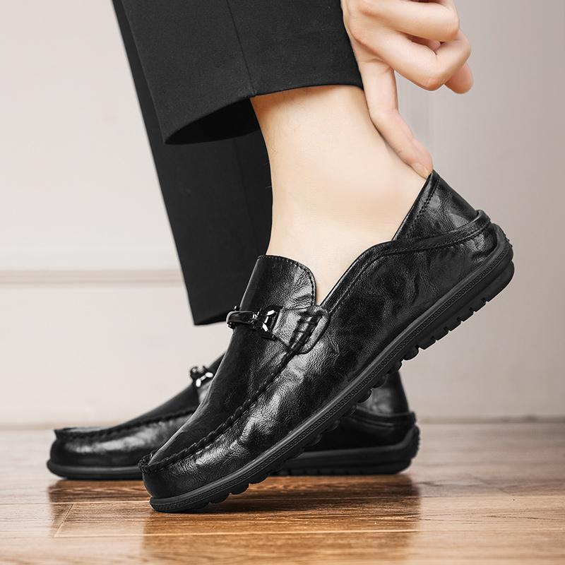 Fashion Mens Handmade Casual Shoes High Quality Soft Sole Business Style Formal Loafers Elegant Classic Round Toe Daily Social Men Shoes