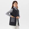 New autumn and winter women's medium and long fashion cotton vest thermal zipper pocket medium and green vest