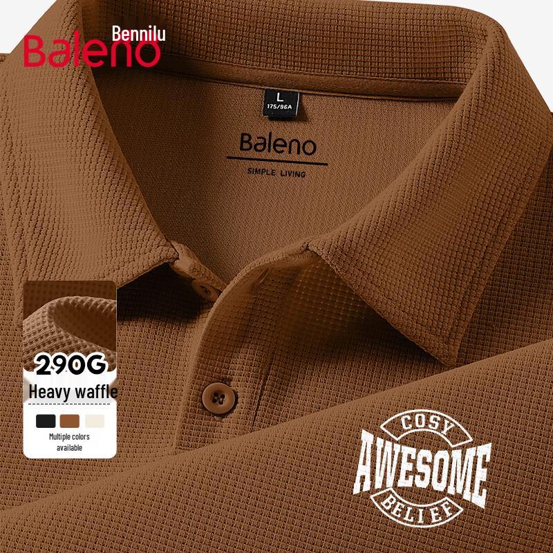 Baleno Men s Waffle Knit Long Sleeve Polo Shirt L