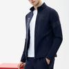 FILA Athletics Letter Print Sports Knitted Fleece Stand Collar Jacket Men jackets Dark-Blue A11M211507F-NV
