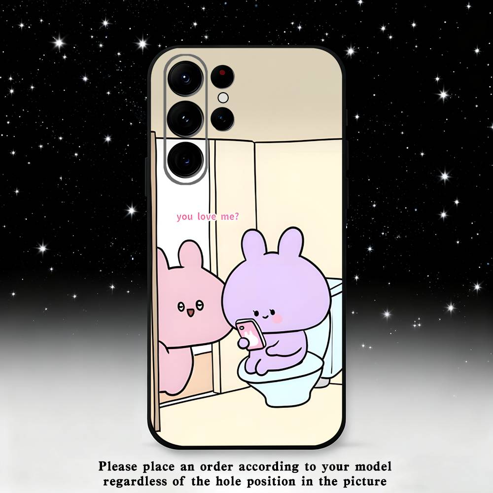 Cartoon A-Asamimichan Phone Case For Samsung S25,S24 Ultra,S20,S30 plus,S22 plus,S23,S30 Ultra 5G Silicone Black Shell