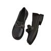 Soft leather version~ British style black soft sole thick heel comfortable loafers women's 2025 new spring and autumn small leather shoes women