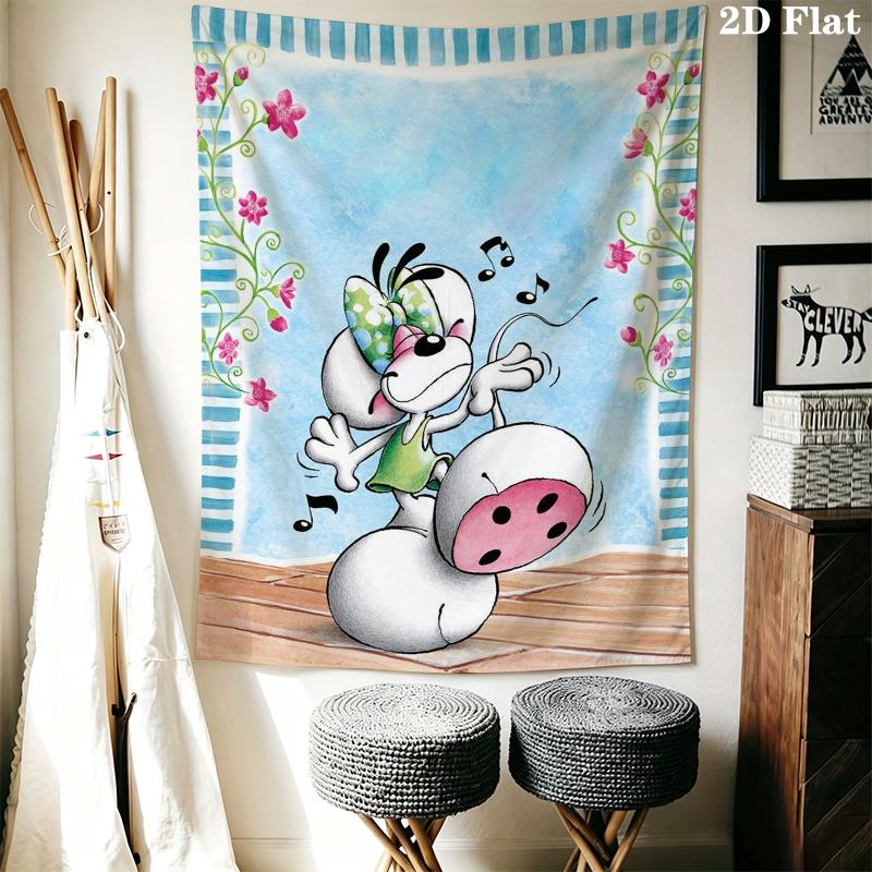 diddl Wall Tapestry Aesthetic Wall Hanging Printed Fabric Blanket Decorative Tapestries for Bedroom Living Room Home Decor