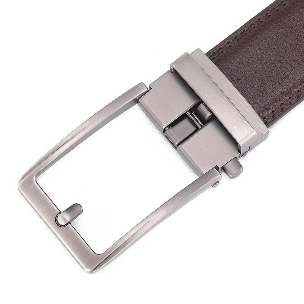 Men's Genuine Leather Automatic Buckle Belt - Cowhide Casual Waist Belt for Pants