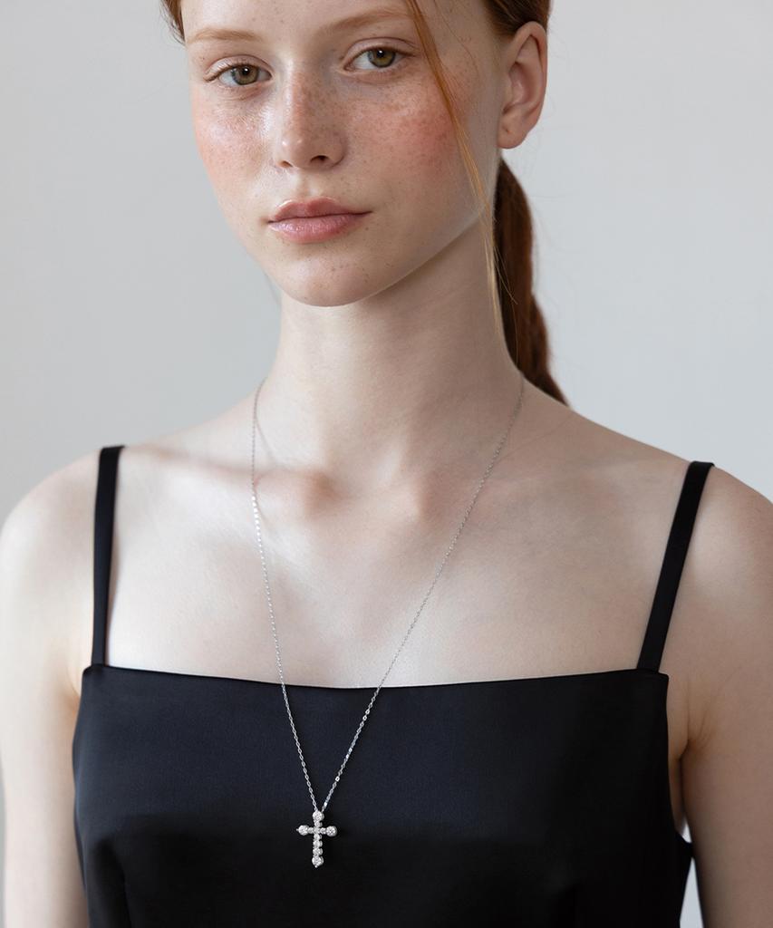 Tatiana (Silver 925) Dazzle Cross Pendant Long Necklace Nz2481