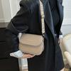 Trendy PU Leather Saddle Shoulder Bags Solid Color Flap Messenger Bag Handbags Women Girls