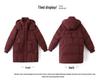 Women's Mid-Length Red Down Jacket, Winter 2024 Style, Loose Fit, Casual Thick Ankara Coat