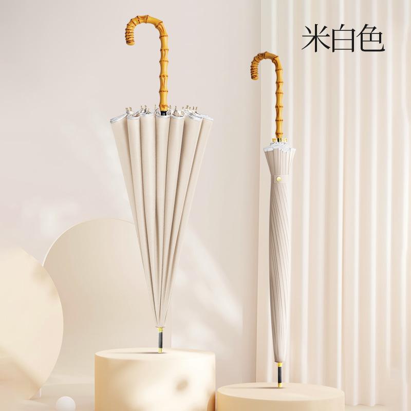 Japanese 16-bone Umbrella One-piece Umbrella Long Handle Umbrella Hand Open Single Umbrella
