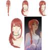 Peluca Cosplay Makima de Chainsaw Man Trenza Rosa Cabello Sintético Largo y Suave Para Fiesta de Halloween