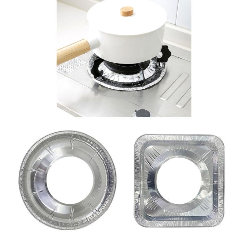 Stovetop Cover Aluminum Foils Liner Rounds/Square Stove Burners Cover Stove Protectors for Kitchen Gases StoveTop