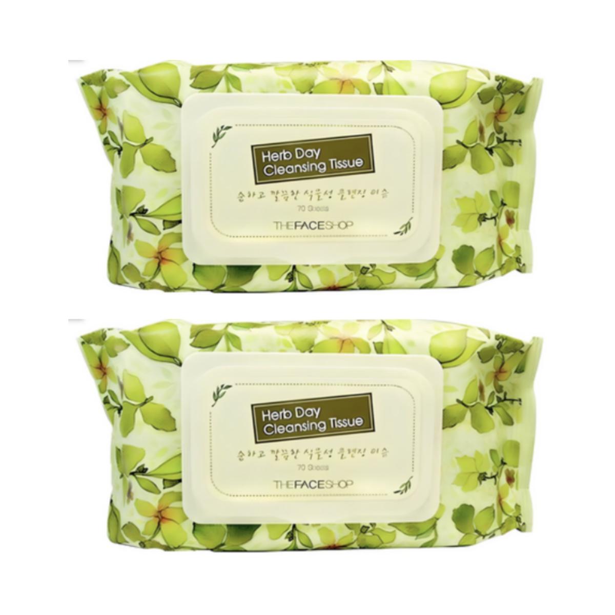 

[THEFACESHOP] Herb Day Cleansing Tissue 70 Sheets 70 Sheets X 2PCS