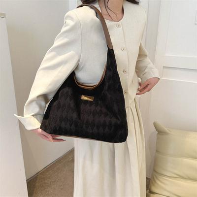 Umhängetasche mit großem Fassungsvermögen, Frühlingstasche, neue Diamant-Schulter-Canvas-Freizeittasche für Damen, Umhängetasche