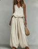 1116 European and American Fashion Bohemian Sleeveless V-neck Vest + Lantern Wide-leg Pants