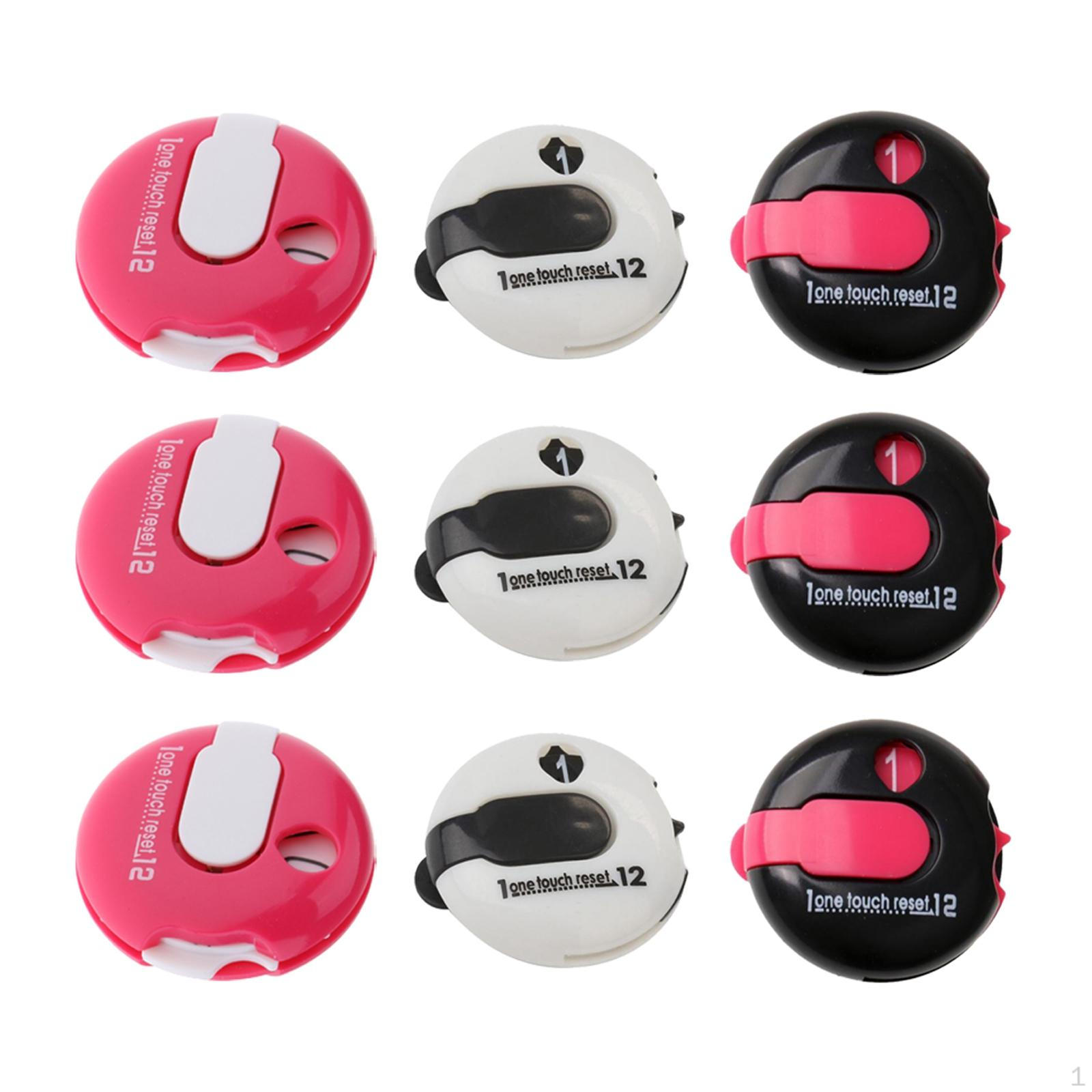 

Set of 9Compact Mini Golf Stroke Counter Touch Reset Score Scoring Counting Tool Scorekeeper Golfing