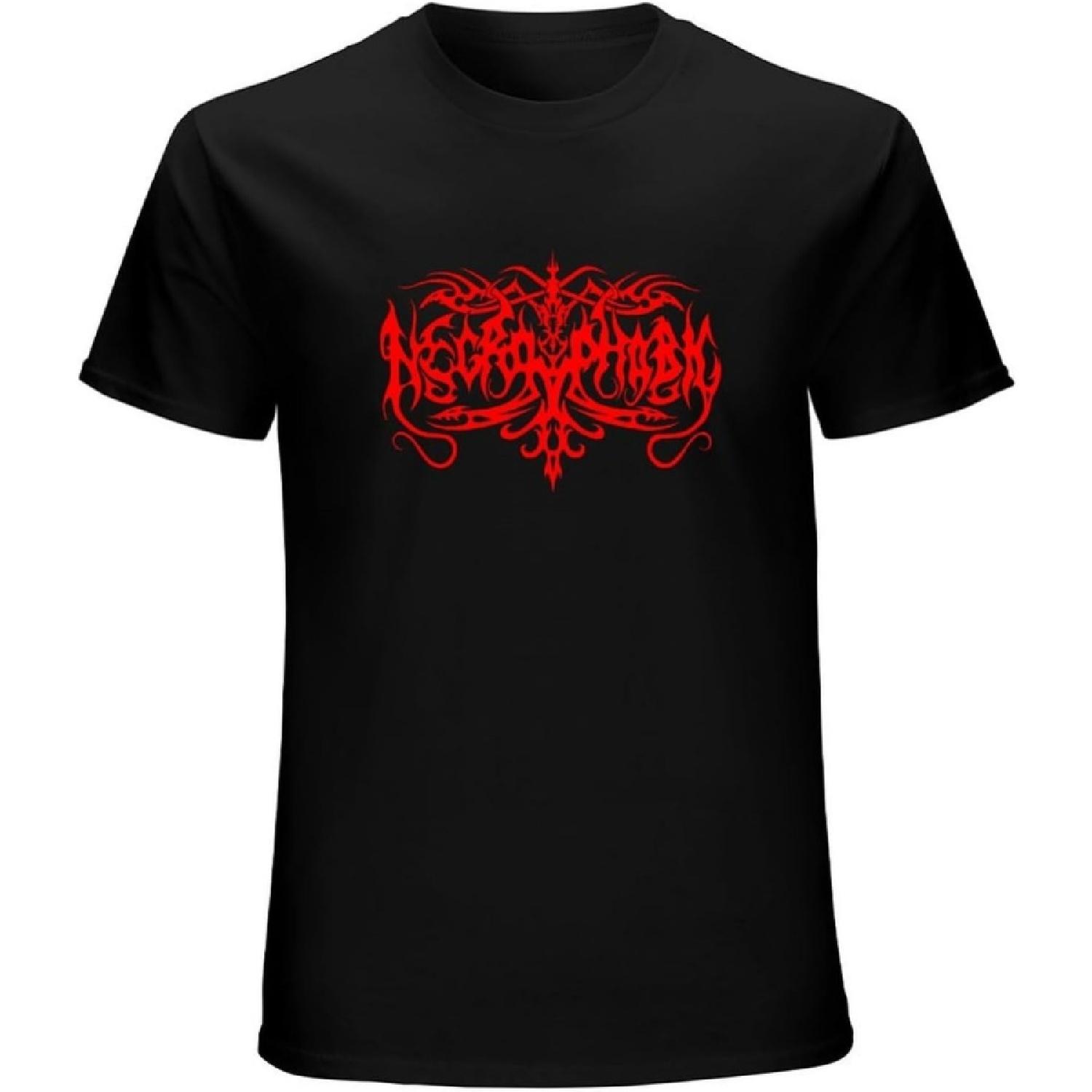 

Beigua Necrophobic Death Metal Band Logo Men s White T Shirt Black XXXXXL різнокольоровий