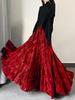 Black Gold-Printed Velvet Retro Chinese Fishtail Skirt for Women - Autumn/Winter Collection