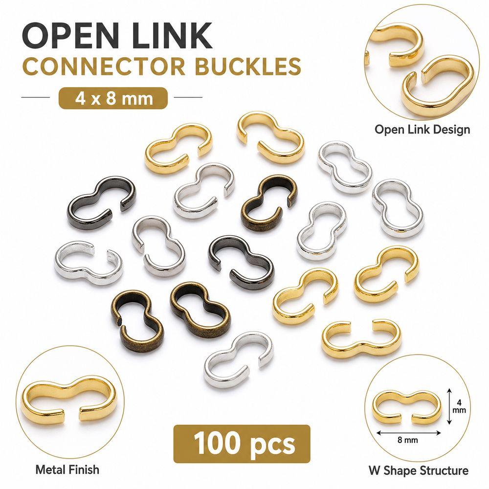100Pcs Smooth Finish Charm Connector for Bracelets Necklaces Making DIY Jewelry Materials