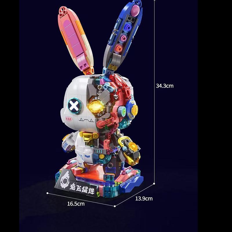 1377 Teile Heißer Chinesischer Baustein Hase Bricht Mechanischer Hase Kreatives Zusammengebautes Puzzle Spielzeug Kindergeschenke