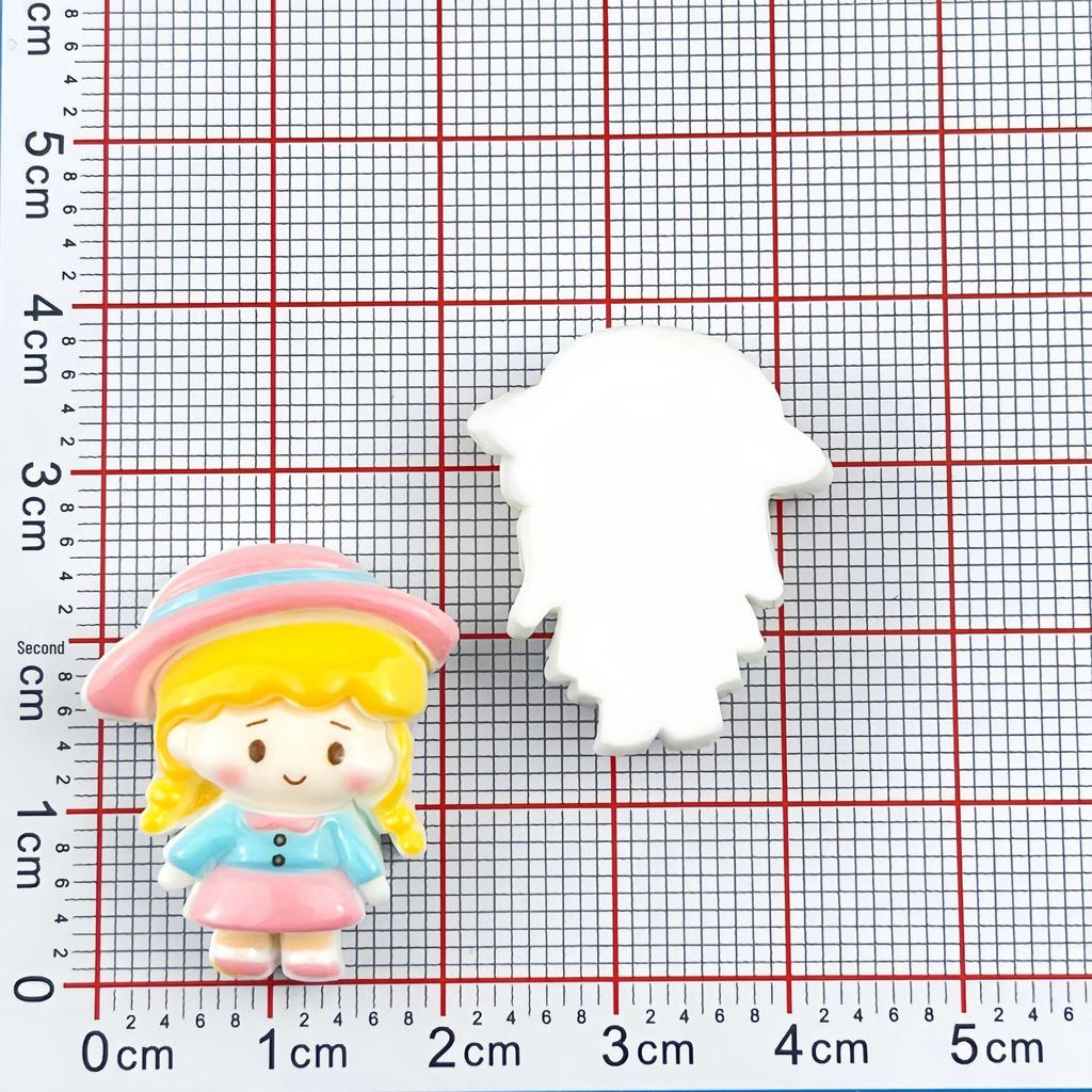 Cartoon Girl Resin Stickers for DIY Keychains, Phone Cases & Crocs