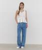 CLUNY Soft Ribbon Shirring Blouse - White