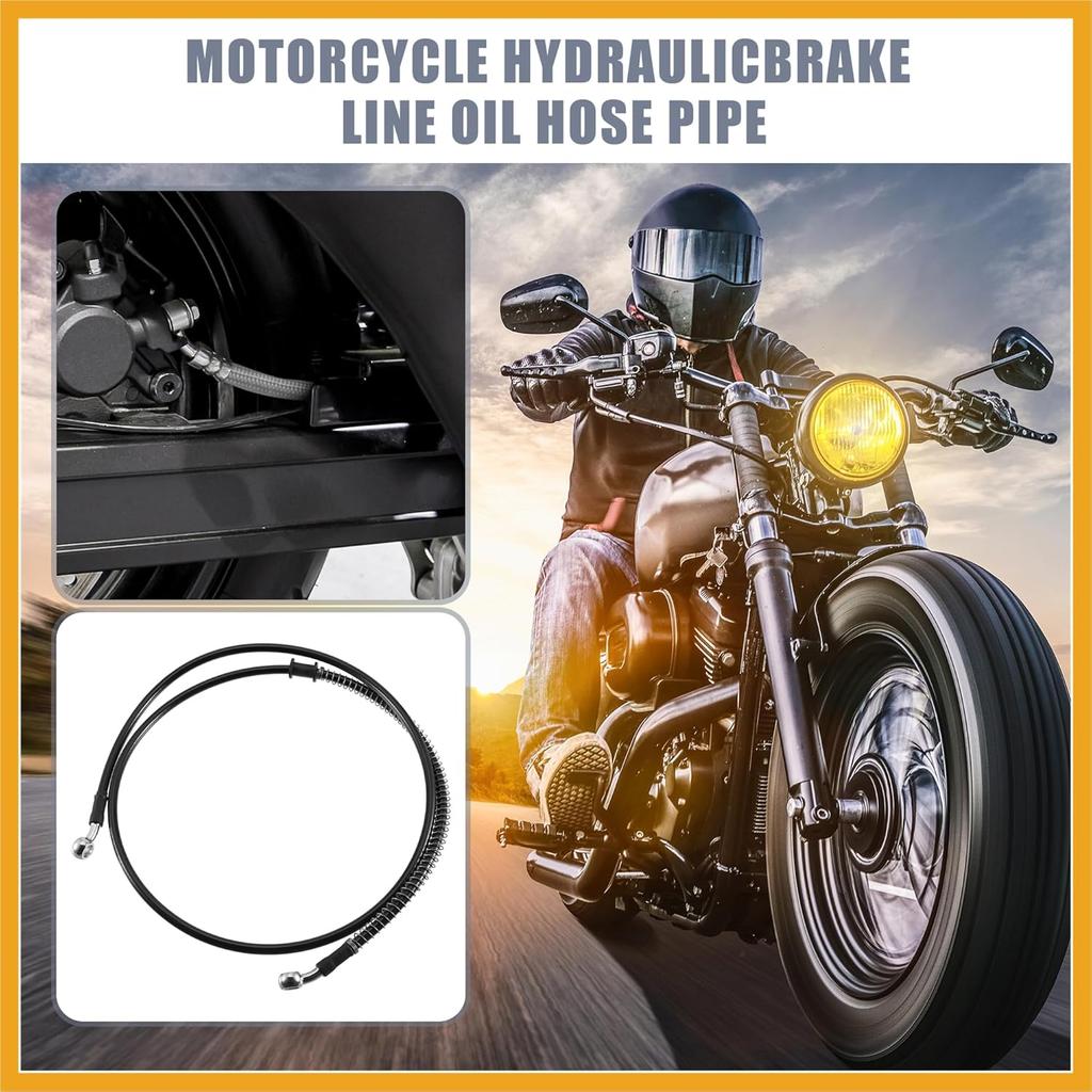 140cm AN3 M10 Car Hydraulic Brake Line Oil Hose Pipe Fitting 28° 28° Stainless Steel for Car Motorcycle Dirt Racing Bike Black Replacement
