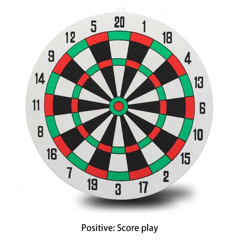 Dart Board Set with 2 Steel Tip Darts Double Side Staple-Free Dartboard Throwing Foam for Play Battle Game Party Supplie