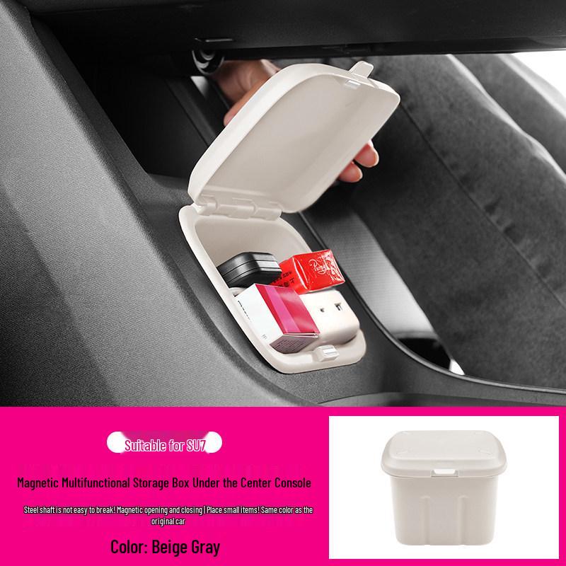 Applicable for Xiaomi YU7: Center Console Storage Box & Magnetic Trash Can