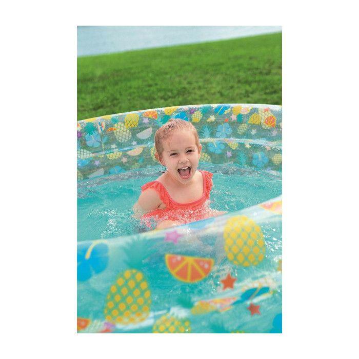 Bestway Piscine Gonflable 3 Anneaux Transparent Tropical 150x53 cm +6 Ans Jardin 51045