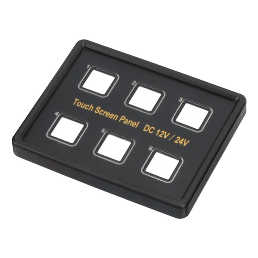 6 Gang Touch Screen Switch Panel ABS Slim Touch Control Panel Waterproof DC 12‑24V for RV Boat Yacht