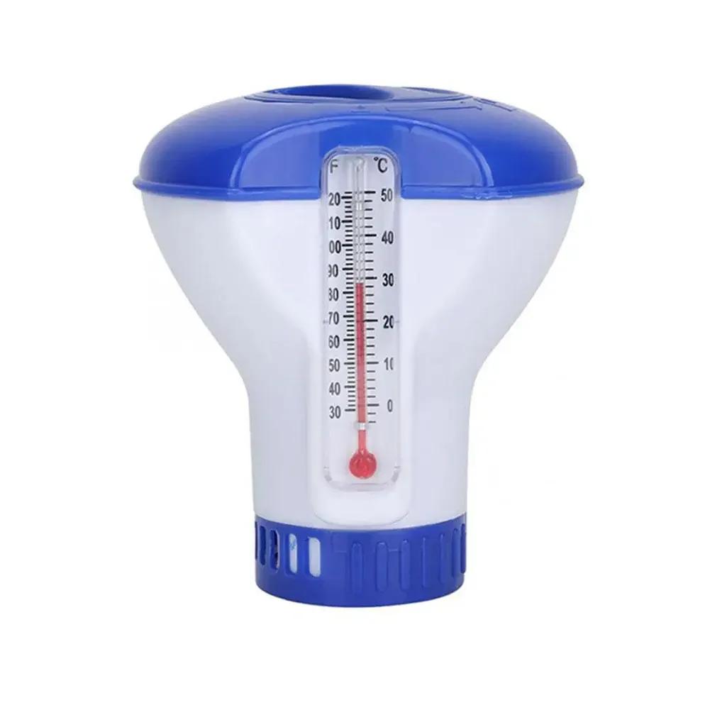 Swimming Pool Floating Pills Disinfecting Box Chemical Pool Drug Thermometer With Supplie Chlorine Dispenser Automatic Disp V2X3