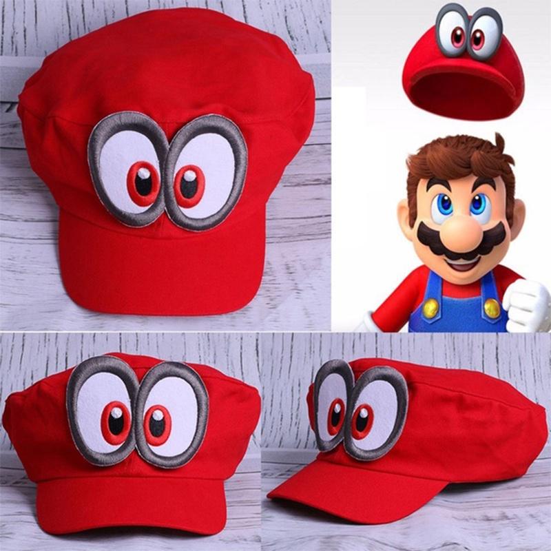 Super Mario Odyssey Hat Unisex Red Baseball Cap Cosplay Costume Accessory For Adults And Kids
